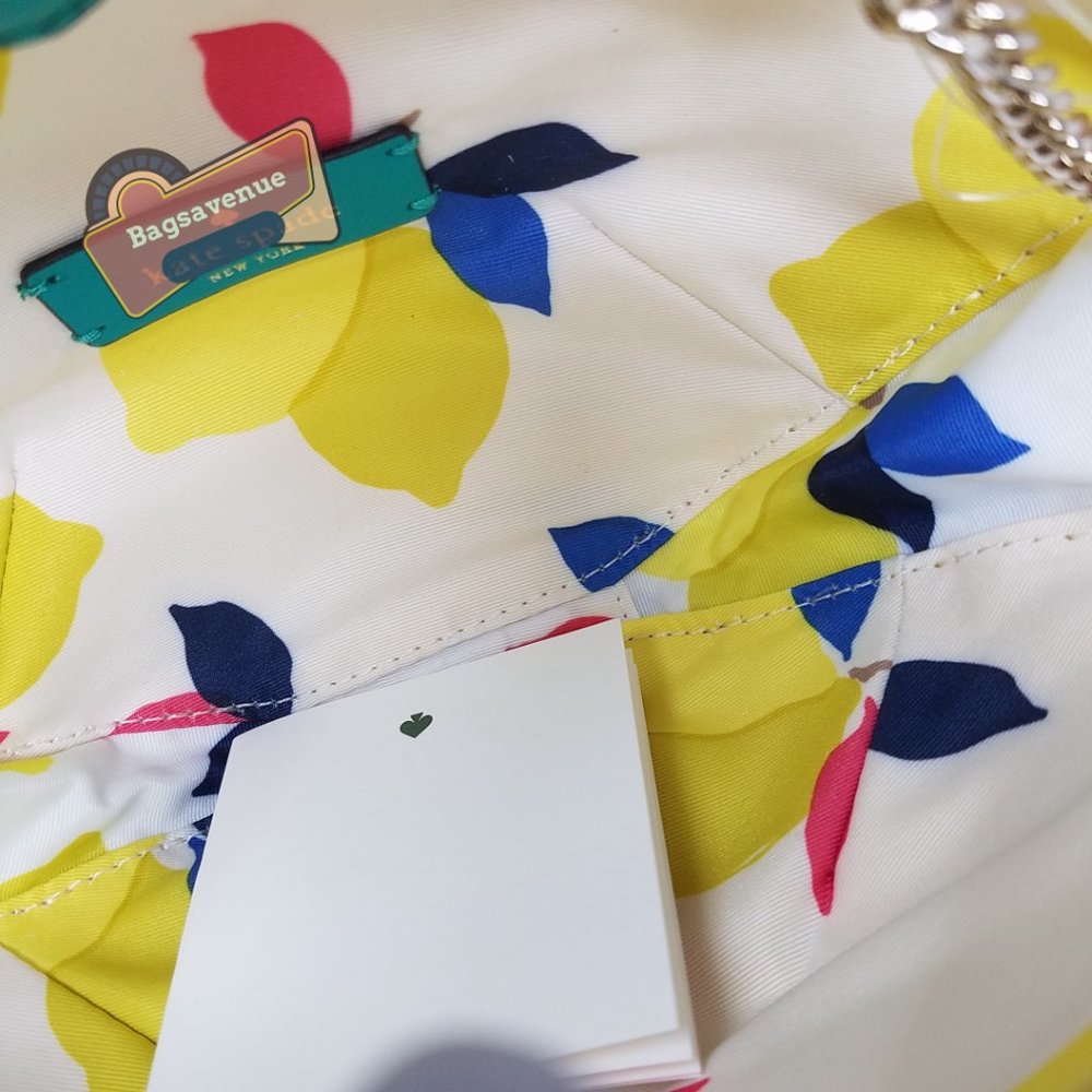 Lemon Crossbody Picnic Perfect Yellow Green Stem Chain  Kate Spade - Picture 3 of 10